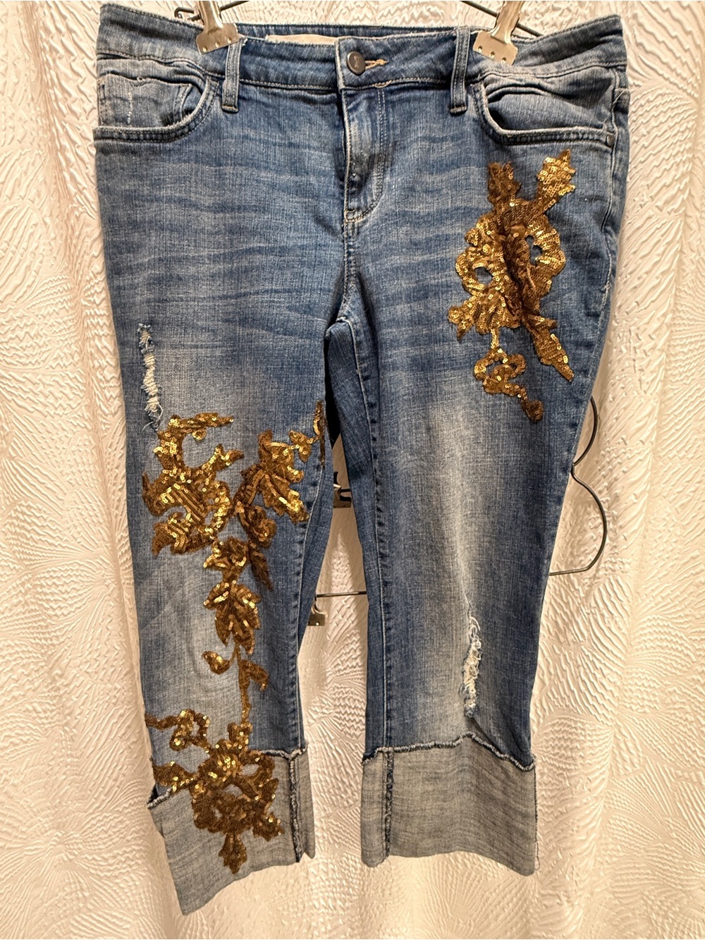 Pilcro & The Letterpress “Hyphen” Embellished Crop Jean Size 32 / Large 💕